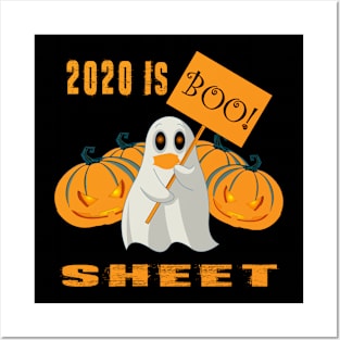 2020 Is Boo Sheet Ghost Mask Halloween Posters and Art